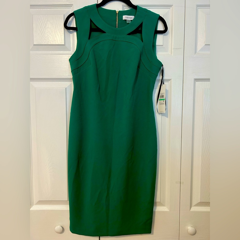 Calvin Klein Green Sleeveless Dress New